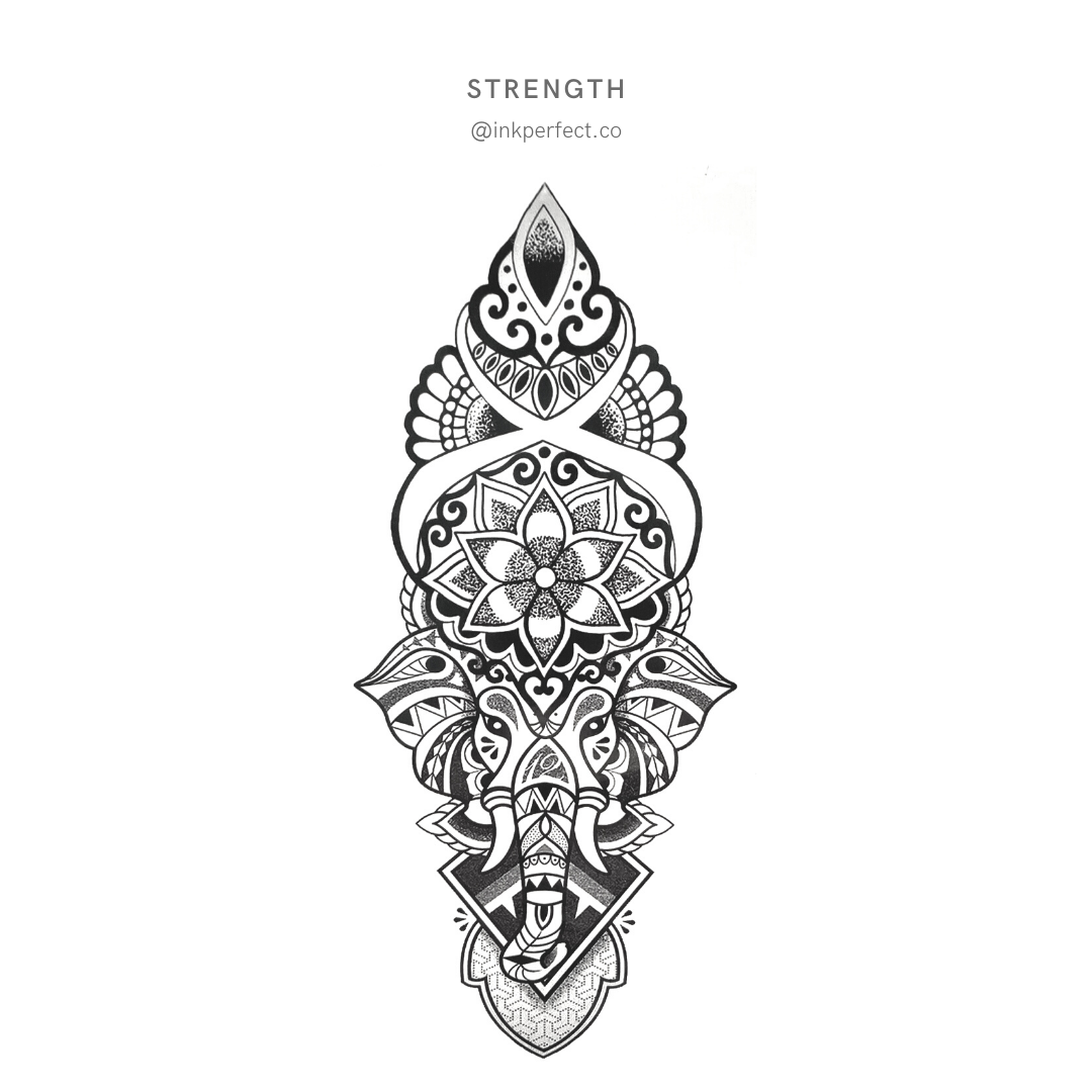 Strength | Thigh temporary tattoo