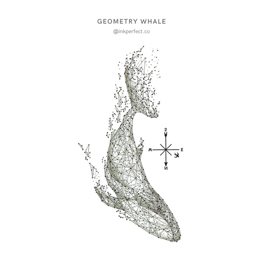 Geometry Whale | temporary tattoo 10cm x 6cm