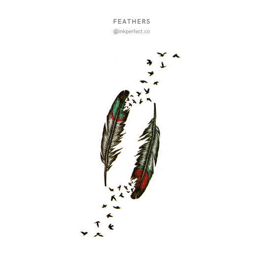 Feathers | temporary tattoo 10cm x 6cm