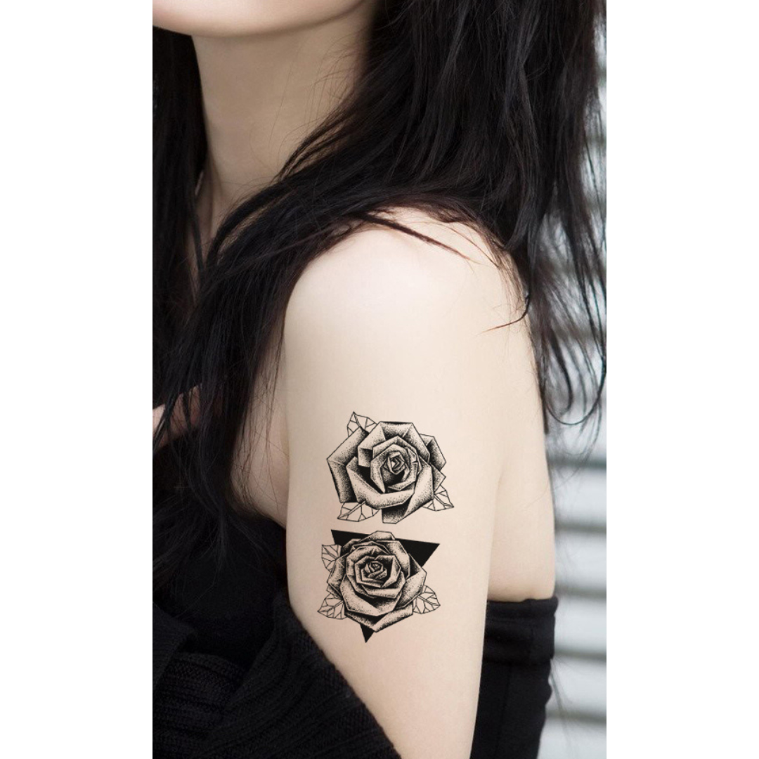 Double rose | temporary tattoo 10cm x 6cm