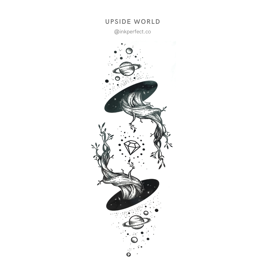 Upside world | Thigh temporary tattoo