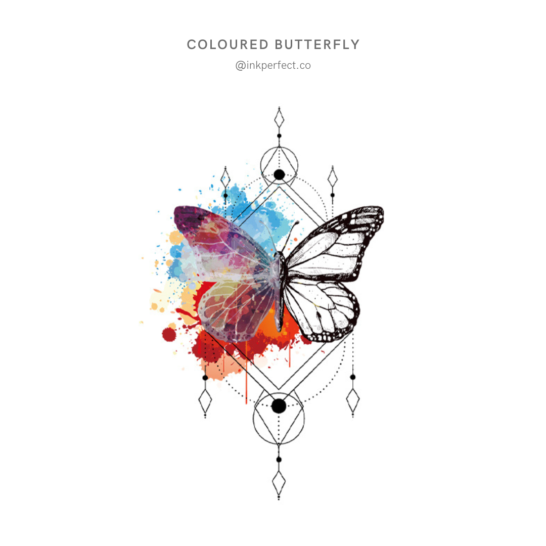 Coloured Buttefly | temporary tattoo 10cm x 6cm