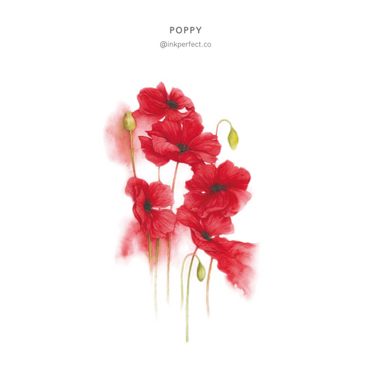 Poppy | temporary tattoo 10cm x 6cm