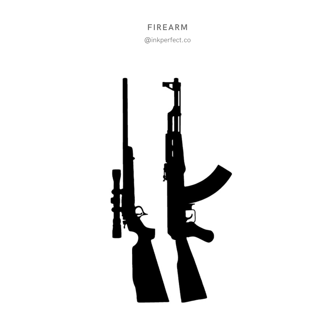 Firearm | temporary tattoo 10cm x 6cm