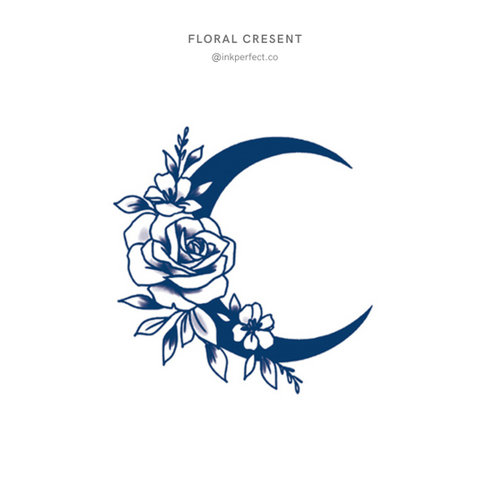 Floral Crescent | inkperfect's Jagua 5cm x 5cm