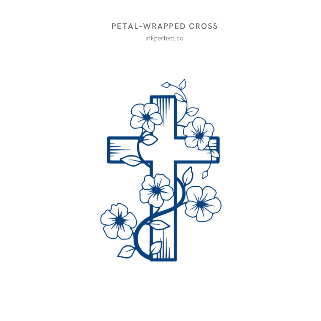 Petal wrapped cross | inkperfect's Jagua 5cm x 5cm