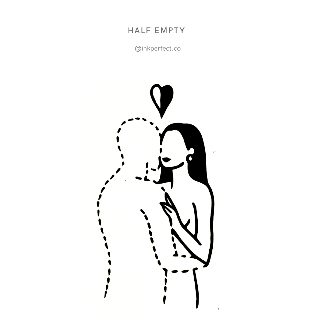 Half Empty | temporary tattoo 7cm x 5cm
