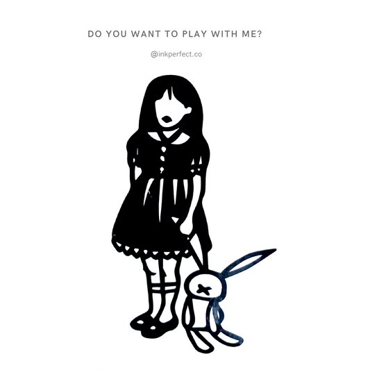 Do you want to play with me? | temporary tattoo 7cm x 5cm