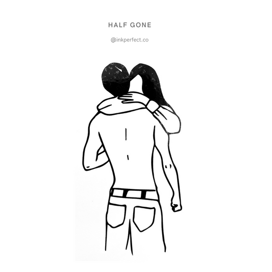 Half Gone | temporary tattoo 7cm x 5cm