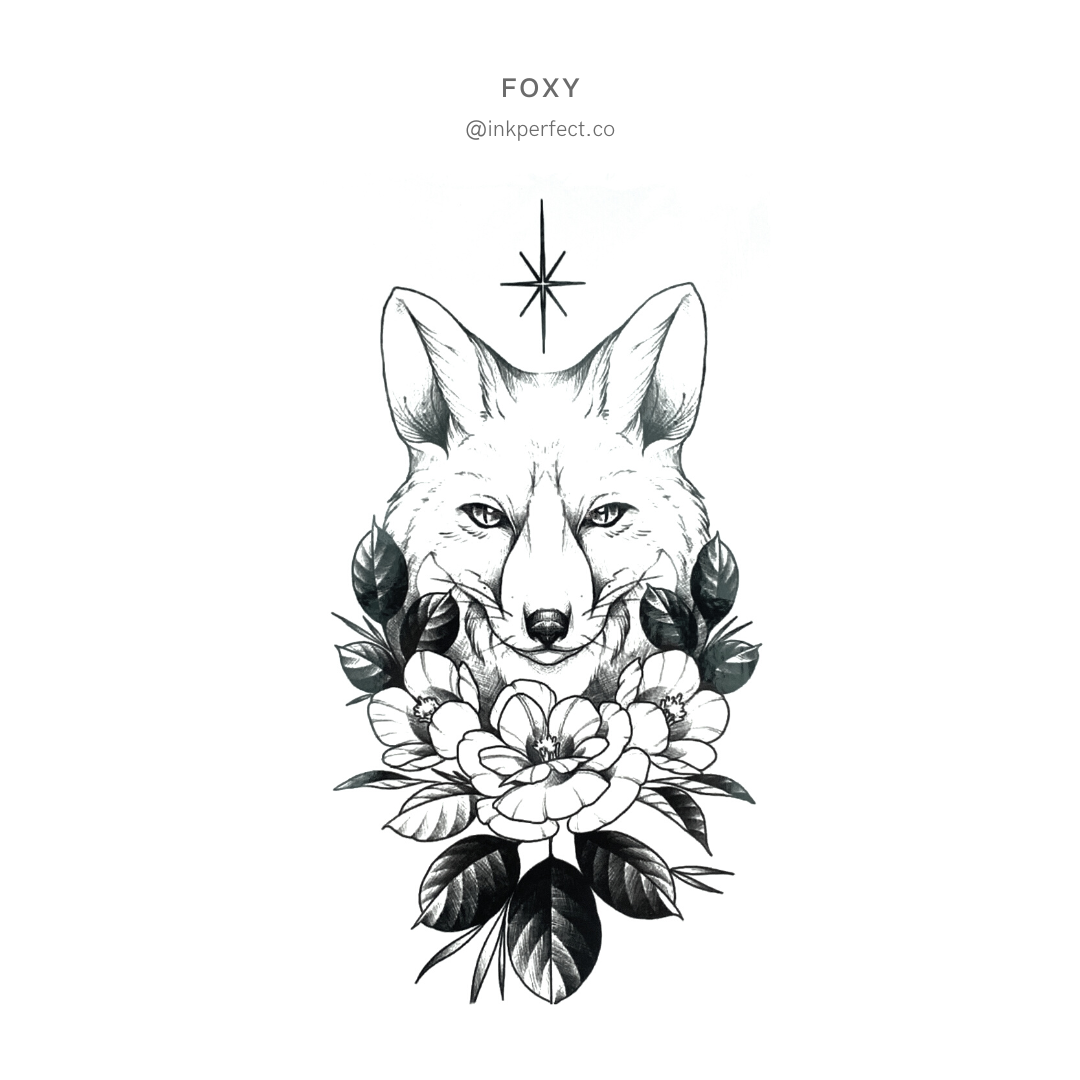 Foxy | temporary tattoo 21cm x 11cm