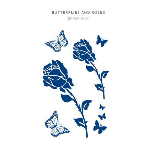 Butterflies and roses | inkperfect's Jagua 18cm x 11cm