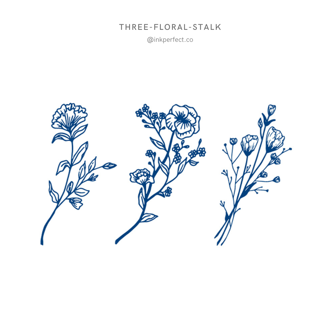 Three-floral-stalk | inkperfect's Jagua 18cm x 11cm