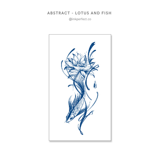 Abstract - lotus and fish | inkperfect's Jagua 12cm x 7cm