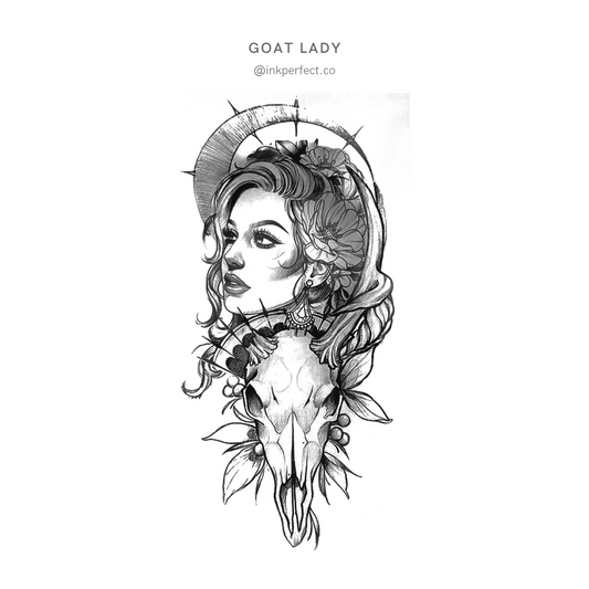 Goat Lady | Thigh temporary tattoo