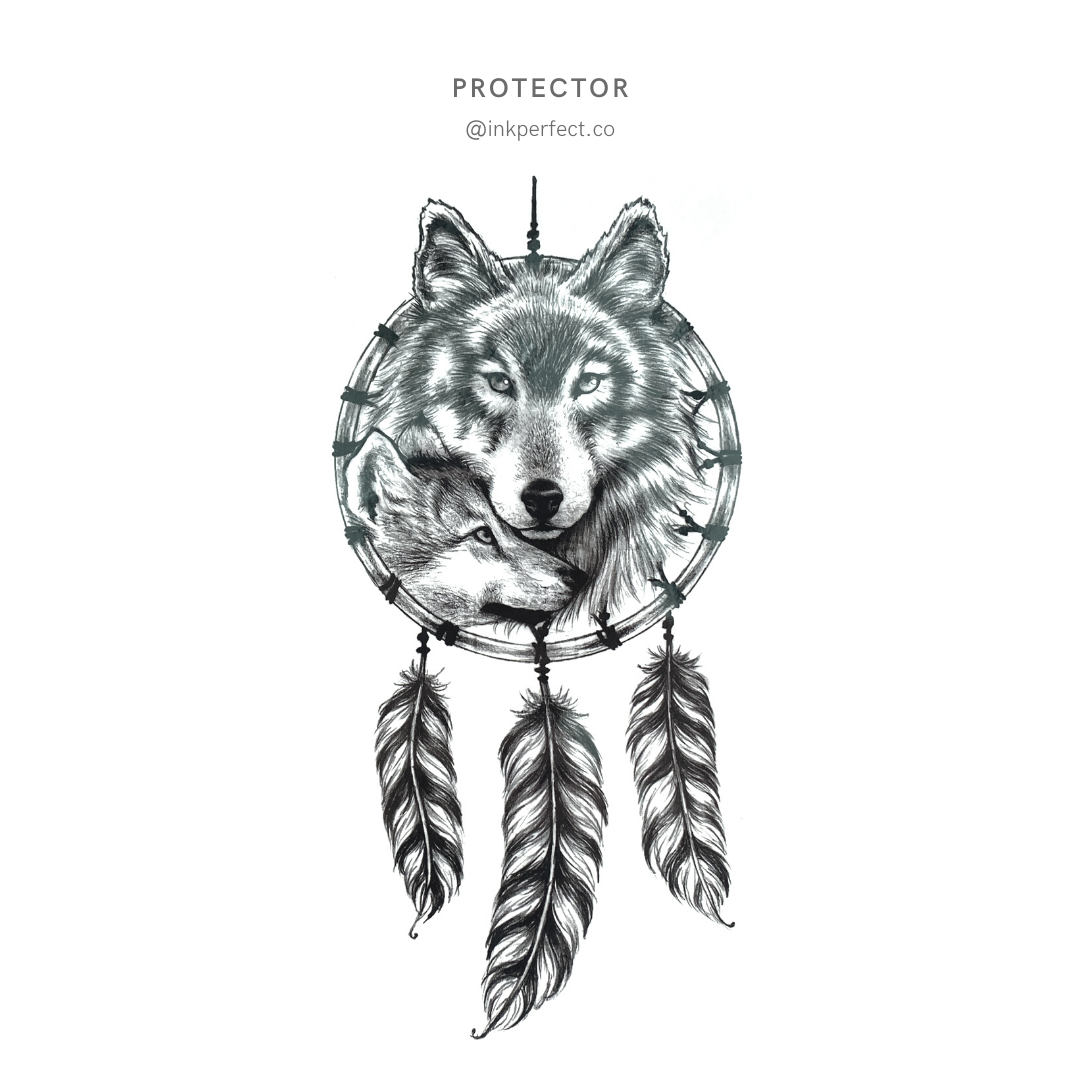 Protector | Thigh temporary tattoo