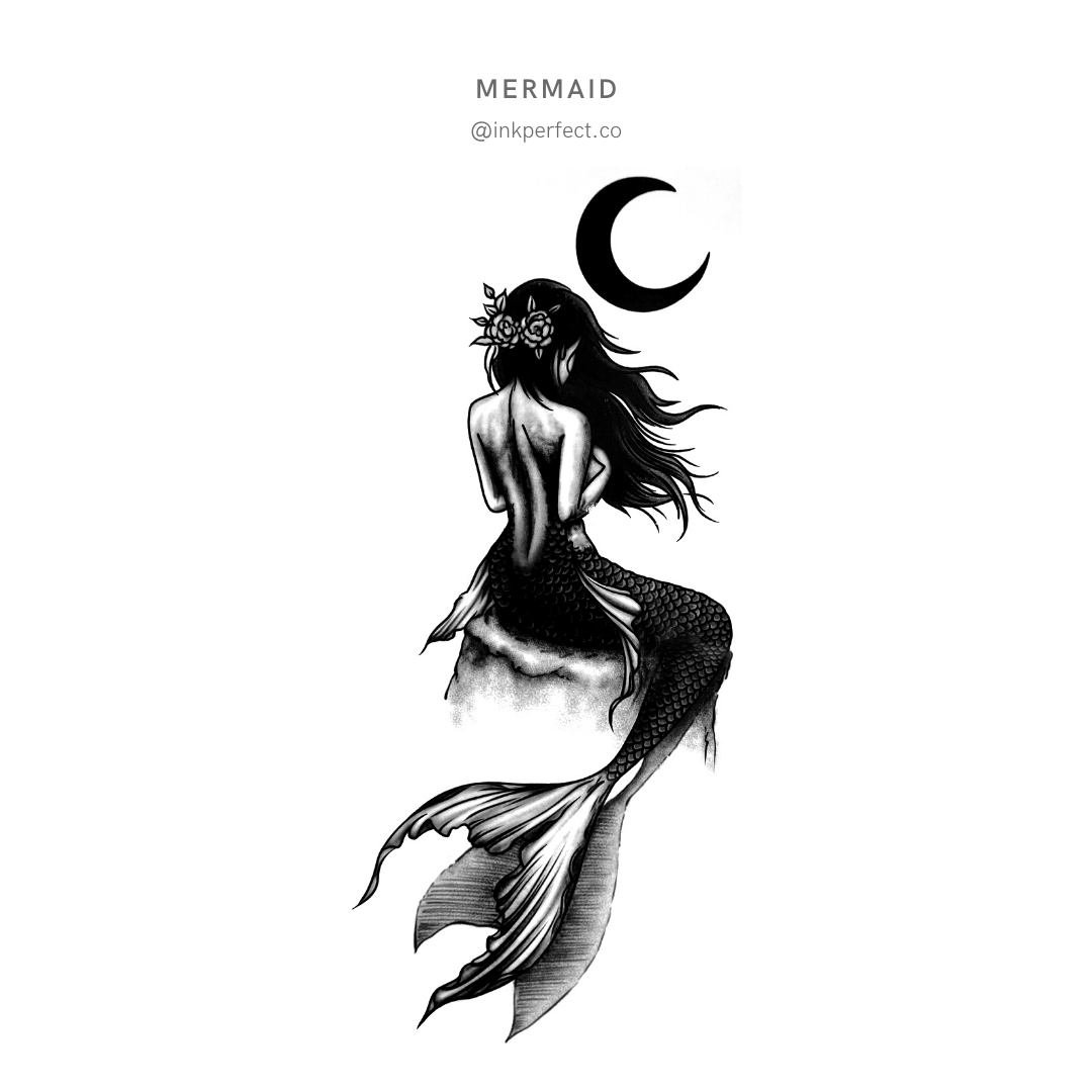 Mermaid | Temporary tattoo 21cm x 11cm
