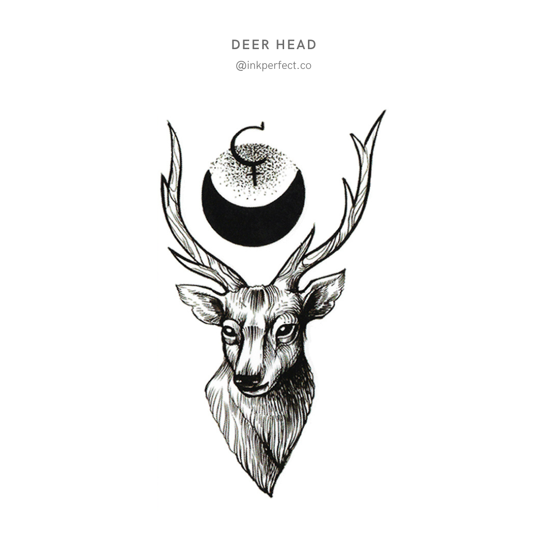 Deer Head | temporary tattoo 10cm x 6cm