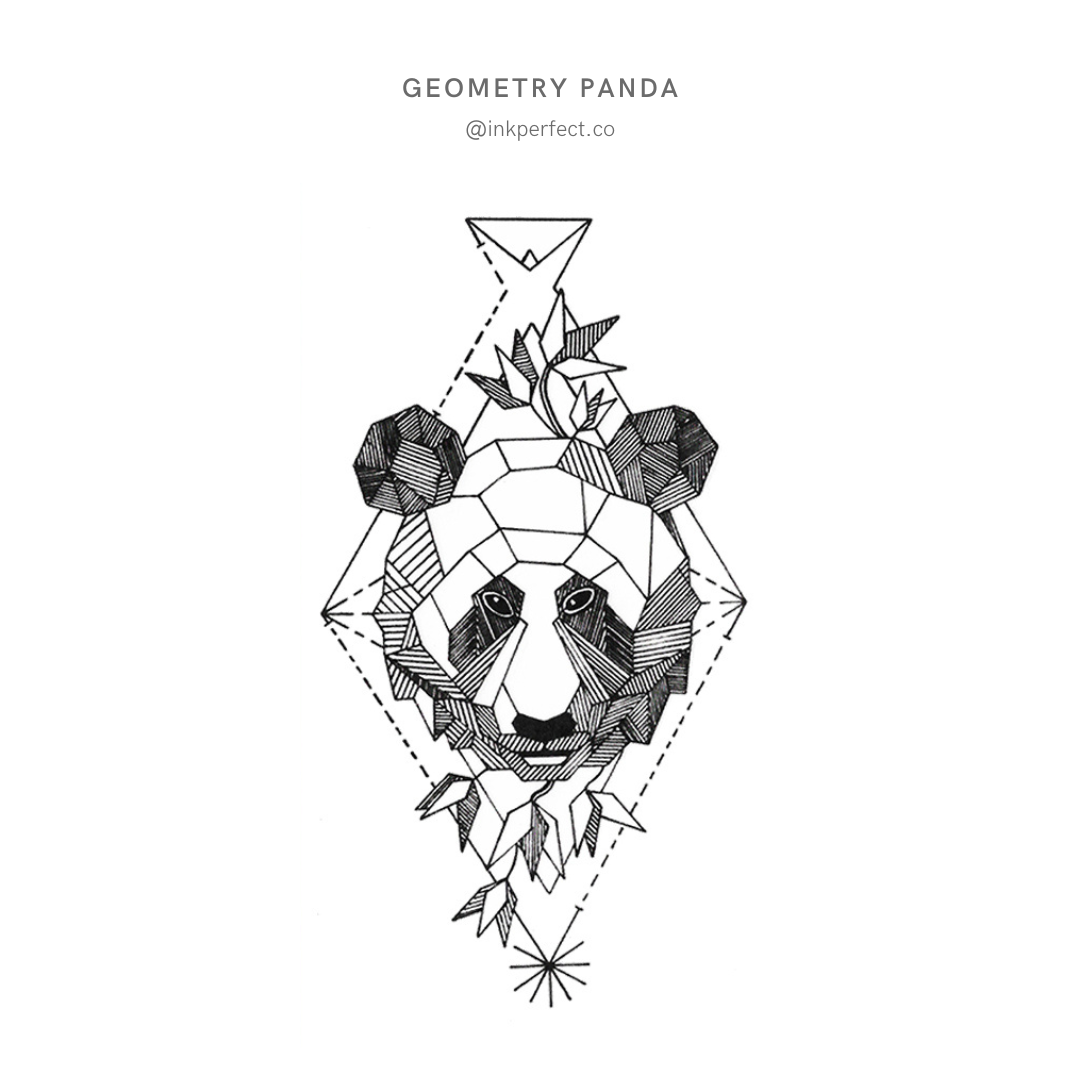Geometry Panda | temporary tattoo 10cm x 6cm