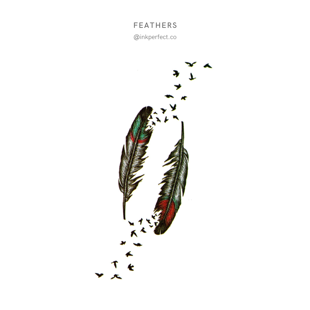 Feathers | temporary tattoo 10cm x 6cm
