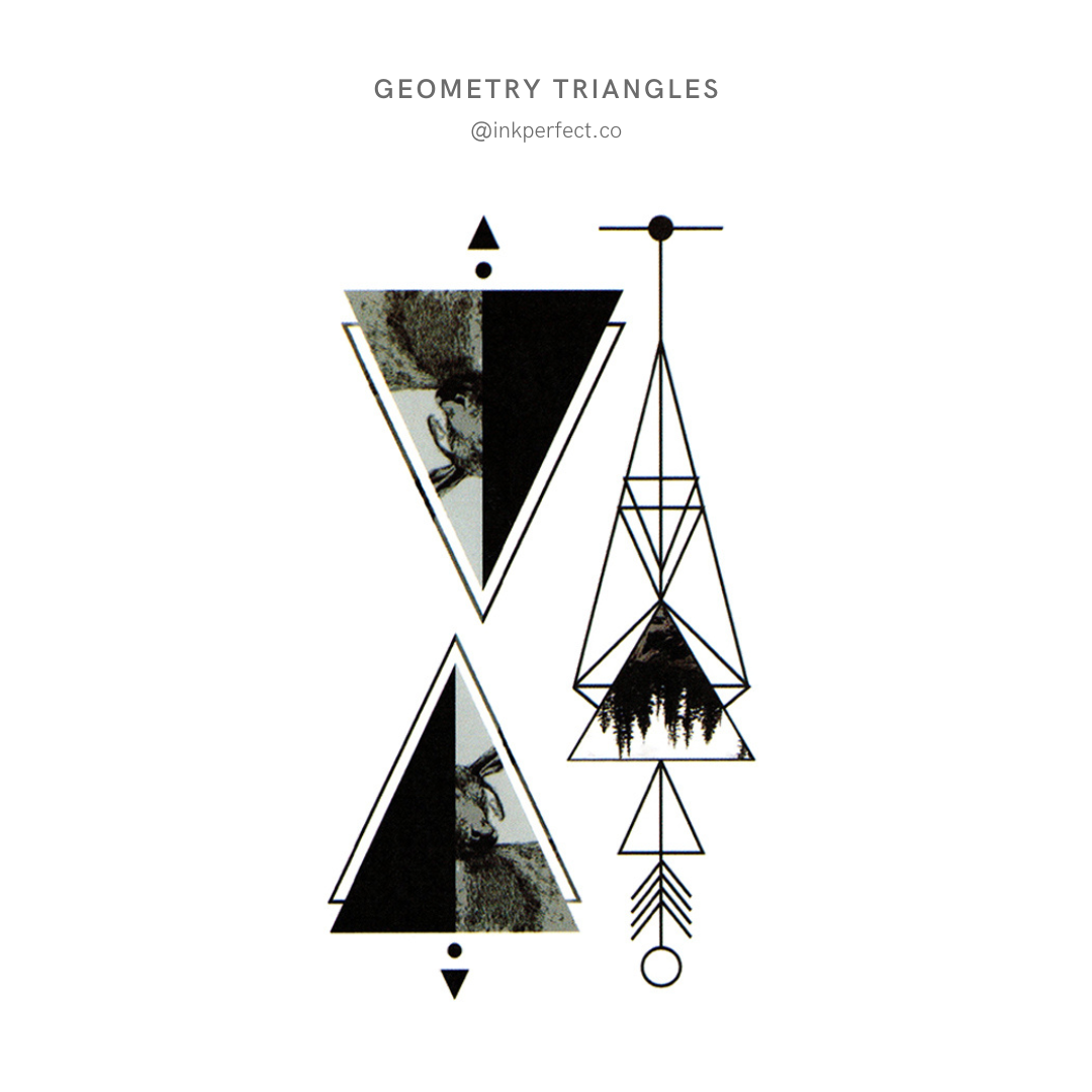 Geometry Triangles | temporary tattoo 10cm x 6cm
