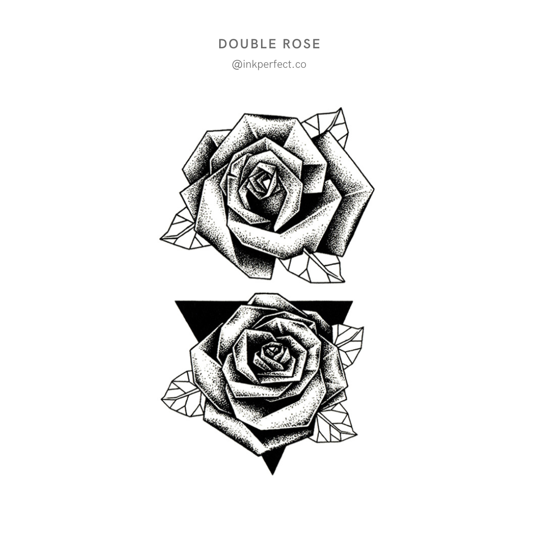 Double rose | temporary tattoo 10cm x 6cm