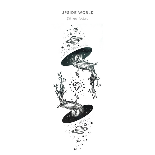Upside world | Thigh temporary tattoo