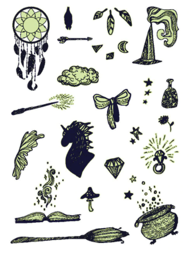 Halloween 2023 BSLE036 (large sheet) | Glow in the dark temporary tattoos