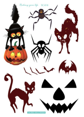 Halloween HTT818 (small sheet) | temporary tattoos