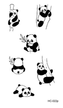 Pandas | temporary tattoo 10cm x 6cm