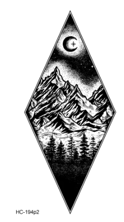 Mountain Night | temporary tattoo 10cm x 6cm