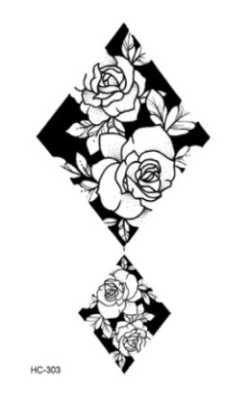 Diamond Floral | Palm-size temporary tattoo