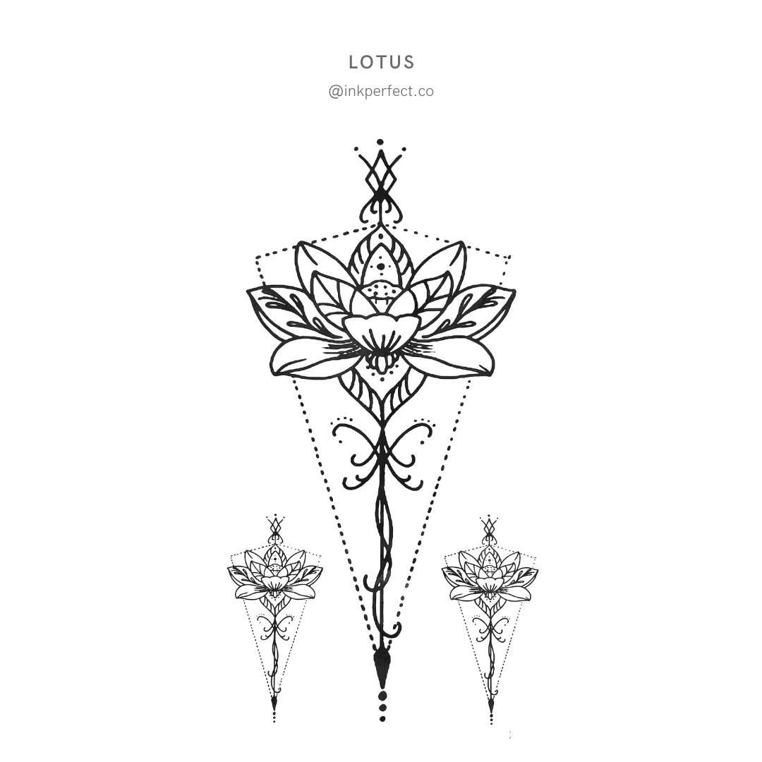 Lotus | Thigh temporary tattoo