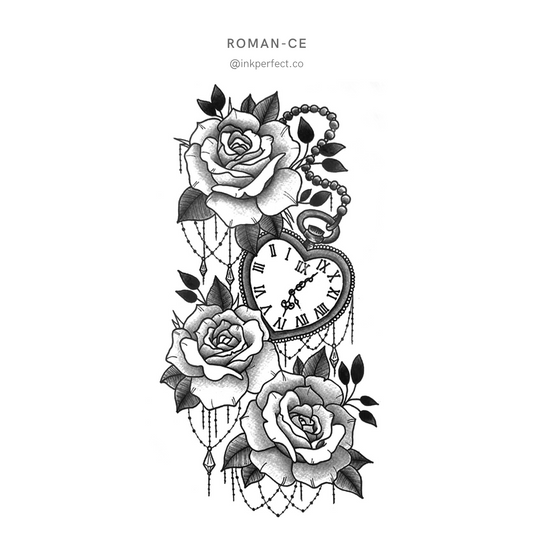 Roman-ce | Thigh temporary tattoo